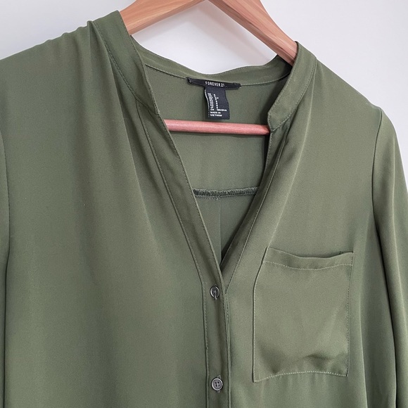 Forever 21 - Dark Green Blouse - Picture 3 of 3